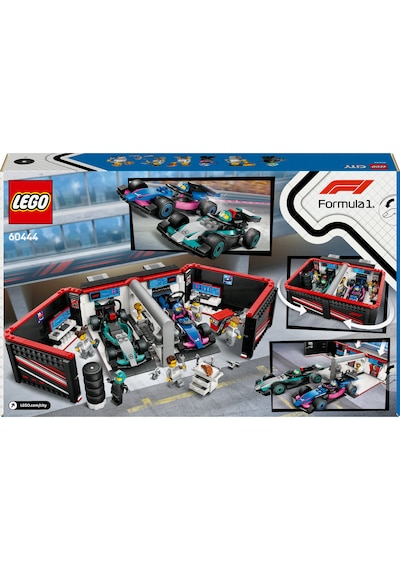 LEGO® City F1® Garajı ve Mercedes-AMG ve Alpine Arabaları 60444 -7 Yaş ve Üzeri Çocuklar için Yarış Arabası İçeren Oyuncak Yapım Seti(678P)