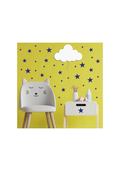 Yıldız Duvar Sticker - 2,5 - 5 - 7,5 - 10cm Karışık Ebatlarda - 155 Adet Lacivert