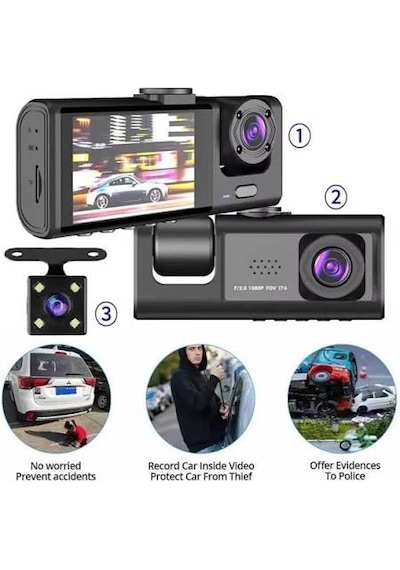 Black Box Traffıc Recorder Araç İşi Ve Dışı Kamera Kayıt Cihazı+geri Görüş Kamersı+wifi Süper Hd 1080