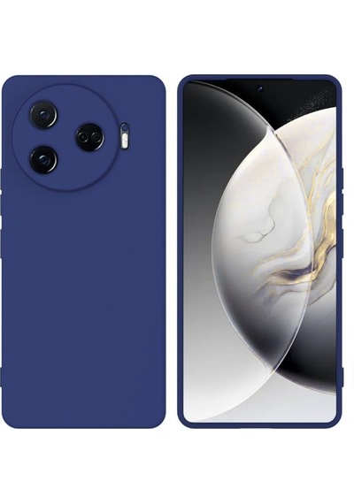 Tecno Camon 30 Pro CL8 Uyumlu Silikon Kılıf - Kamera Korumalı Esnek Pastel Renk Kapak Lacivert