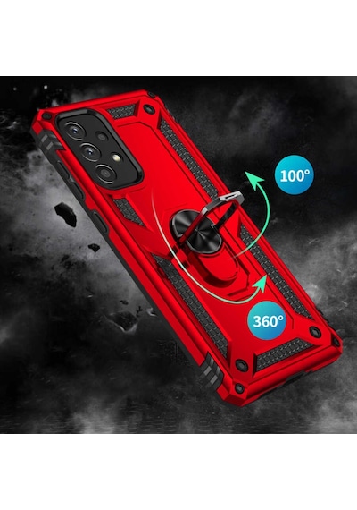 Samsung Uyumlu Galaxy A73 Kılıf Vega Sert Silikon Tank Standlı Yüzüklü M (553978824)