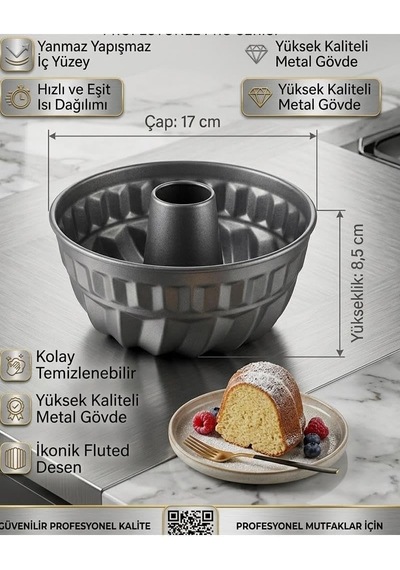 Gourmet Metal Borulu Kek Kalıbı Küçük Boy 17cm Çok Renkli