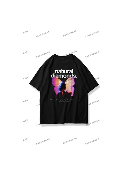 Startmore Unisex Natural Diamonds Tshirt Siyah