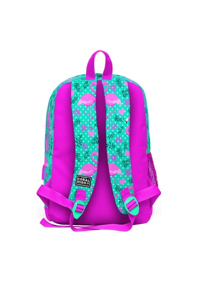 Coral High Kids Su Yeşili Pembe Flamingo Desenli Usb'li 2'li Okul Çanta Seti Set0223812