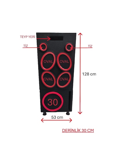 Kayseri Pandizot Müzik Kutusu&dolabı Bas Kabin+4xoval,2x10cm Ve Teyp Yeri Boş Hoparlörsüz