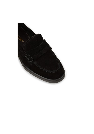 Deery Kadın Hakiki Süet Siyah Loafer Ayakkabı - 02038zsyhc02