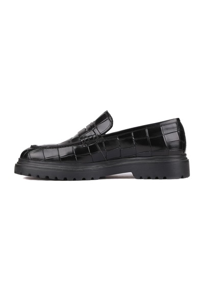 Shoetyle - Siyah Croco Deri Eva Taban Erkek Klasik Ayakkabı 250-2371-820-siyah