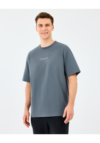 Skechers M Graphic Tee Reflect Logo Oversize T-shirt Erkek Gri Tshirt S231094-3998 gri