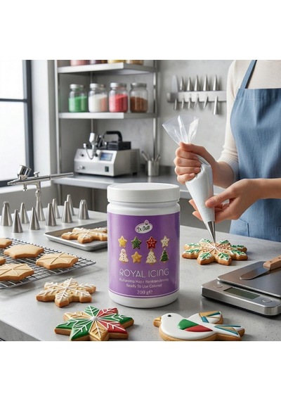 Royal Icing Mor 200 Gr Hazır Kurabiye Ve Pasta Süsleme Kreması