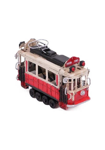Dekoratif Metal Taksim Tramvay Küçük Vintage Biblo Hediyelik