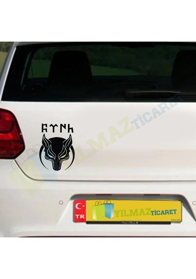 Börü Göktürk Yazı Oto Sticker Yapıştırma Etiket Kaliteli Folyo