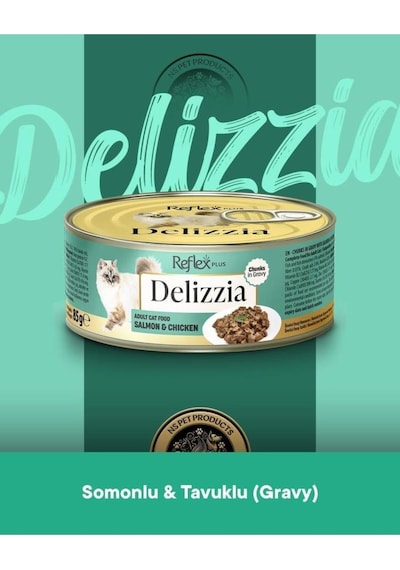 Reflex Plus Delizzia Yetişkin Somonlu-tavuklu Gravy Kedi Maması 24x85 Gram