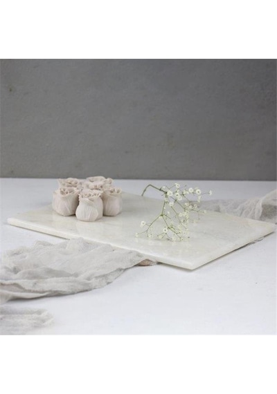 Akayev Mermer Beyaz 30X20 CM Sunum Tabağı
