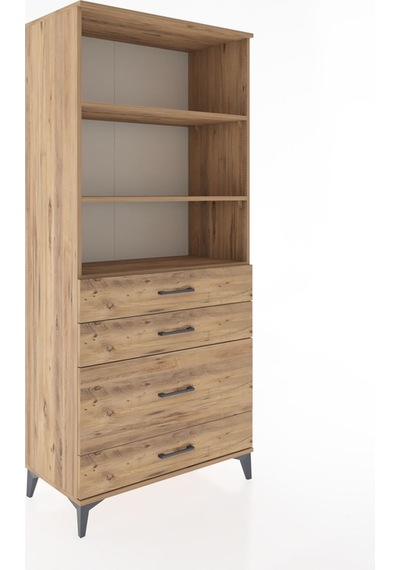 Hyperion Dolap 3 Raflı 4 Çekmeceli 88x44x195 Çam-çam Atlas Çam