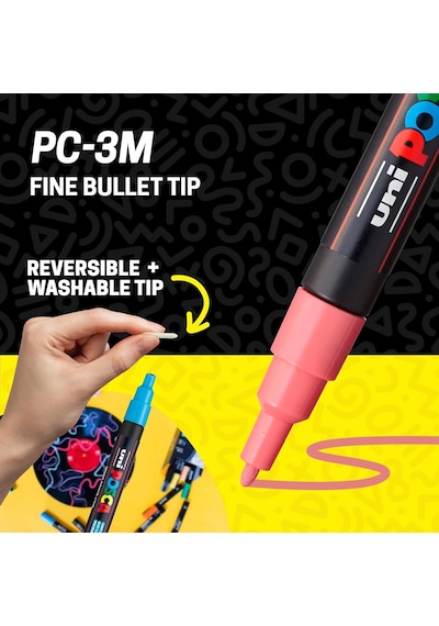 Uni Poster Markörü Set Pc-3m/8c Sc Soft Renk 8 Li Çok Renkli