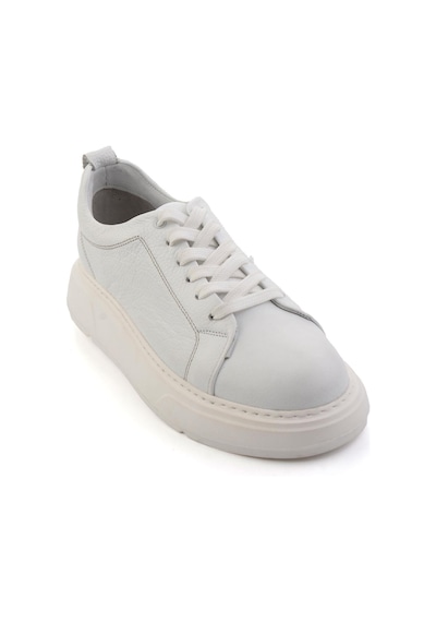Beyaz Hakiki Deri Erkek Sneaker E01089006803 Beyaz