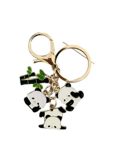 Sevimli Pandalar Metal Charm Anahtarlık Çok Renkli Çok Renkli