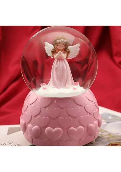 Pembe Mini Peri Işıklı Sihirli Kar Küresi Arkadaşa Hediye