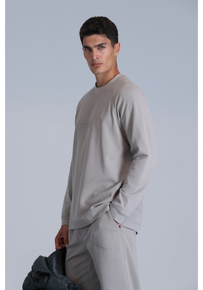 Lufian Lınes Erkek Sweatshirt Taş Taş 112030149100190 Taş