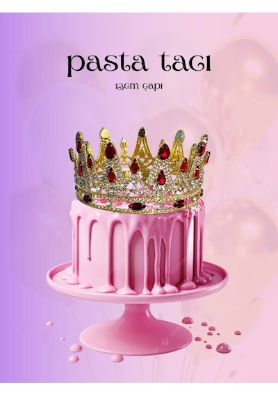 Pasta Tacı Doğum Günü Tacı Kraliçe Tacı Brithday Tacı Kına Düğün Tacı Kral Gold Gümüş Kaplama 13cm Gold
