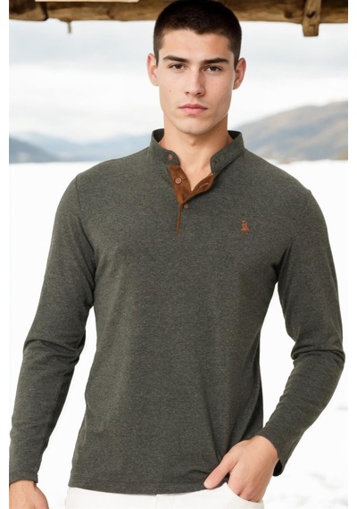 V4009 Dewberry Erkek Sweatshırt-antrasit-1 Antrasit-1