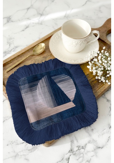 Lüks Geometrik Saçaklı Kahve Yanı Sunumluk Peçete - Soyut Modern Lacivert Gri Bardak Altlığı Mendil Doygun Lavanta Tarçın Lüks Geometrik Saçaklı Kahve Yanı Sunumluk Peçete - Soyut Modern Lacivert Gri Bardak Altlığı Mendil Doygun Lavanta Tarçın