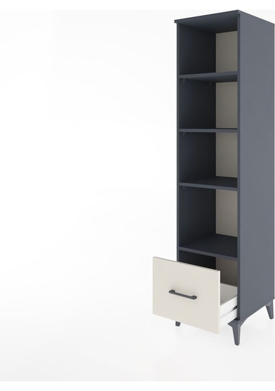 Hyperion Dolap 4 Raflı Tek Çekmeceli 44x44x182 Antrasit-aytaşı Antrasit