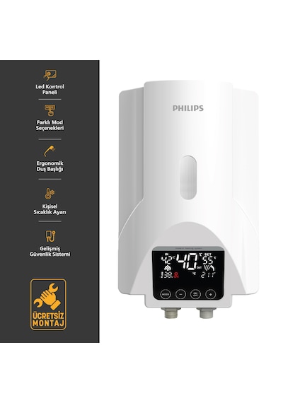 Philips AWH1540/62 Dijital Banyo Şofbeni + Montaj Dahil