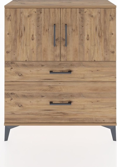 Arges Şifonyer 2 Raflı 2 Çekmeceli 2 Kapaklı 88x30x106 Çam-çam Çam