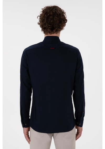 U.S. Polo Assn. U.s. Polo Assn. Pamuk Uzun Kol Slim Fit Gömlek 2082904 Siyah