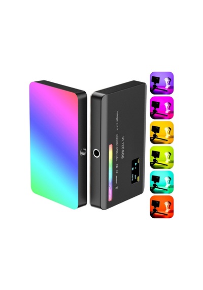 Hymark Rgb-cl120 Led Video Fotoğraf Dolgu Işığı 9000k Lcd Ekran 20 Efekt Dslr Vlog Canlı Yayın Işığı Çok Renkli