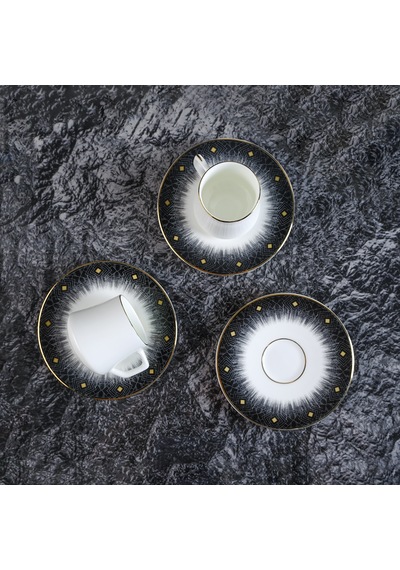 Evaliza Diamond 6 Kişilik Kahve Fincan Takımı 80 Ml Çok Renkli