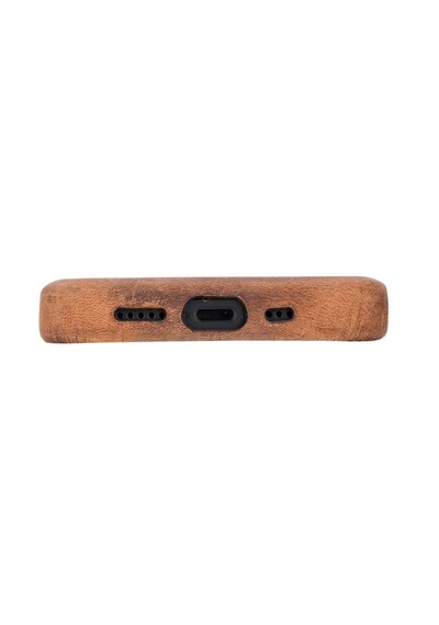 İphone 15 / 15 Plus / 15 Pro / 15 Pro Max Uyumlu Deri Telefon Kılıfı, Kişiye Özel İsim Baskılı, Magsafe Uyumlu, İnce Tasarım Kılıf Kahve
