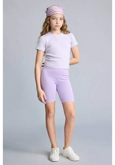 Defacto Kısa Boy Tayt Kız Çocuk B5591a826hspr252 Mor-pr252