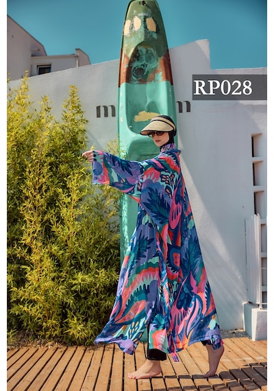 Remsa Morika Desenli Şifon Kimono Pareo Rms-rp028-26 Mor