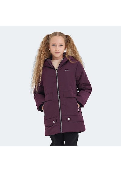 Slazenger CAMELIA Çocuk Kapüşonlu Mor Mont & Kaban