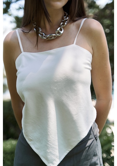 Mai Collection Mai Studios Co. Alytih Üçgen Detay Ekru Crop Ekru