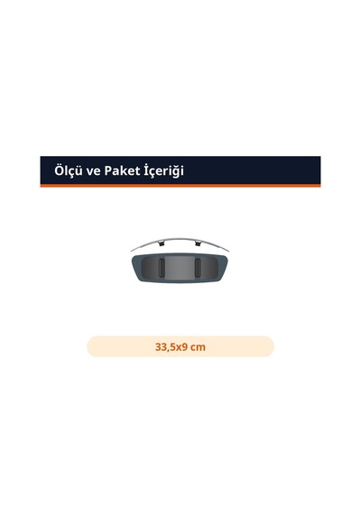 Trobus Oto İç Dikiz Aynası Ek Ayna Bombeli Lastikli Geçme Model 33,5x9 Cm
