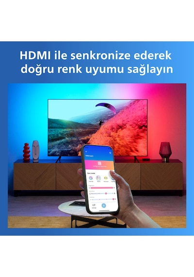 Philips Smart Lighting Hdmı 2.0 Sync Box Kiti 75"-85" Tv'ler İçin - Google Home, Alexa, Homekit Ve Matter Uyumlu Çok Renkli