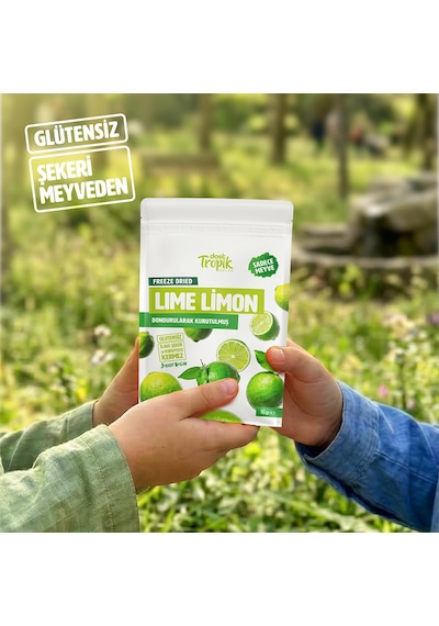 Dondurularak Kurutulmuş Lime Limon 16 G Freeze Dried Meyve Cipsi Çıtır Meyve Kurusu 5 Adet 18 G