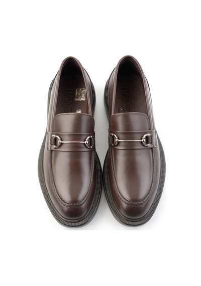 Kahve Antik Hakiki Deri Erkek Loafer Ayakkabı E01054020441