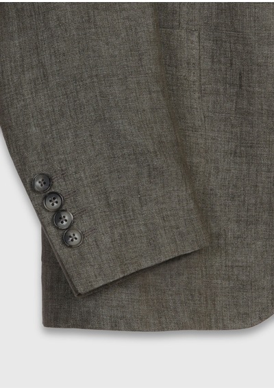 Ramsey Haki Shirt Shoulder Slim Fit %100 Keten Ceket