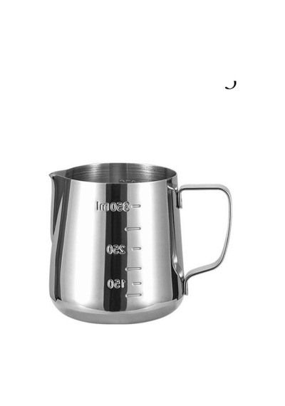 Paslanmaz Çelik Ölçü Kabı - Beher - Sütlük-350 Ml Gümüş