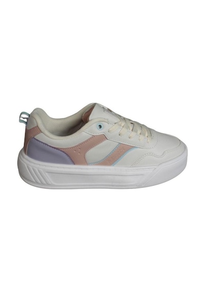 Kinetix Kadın Siyah Pembe Cilt Kalın Taban Sneaker Spor Ayakkabı 001