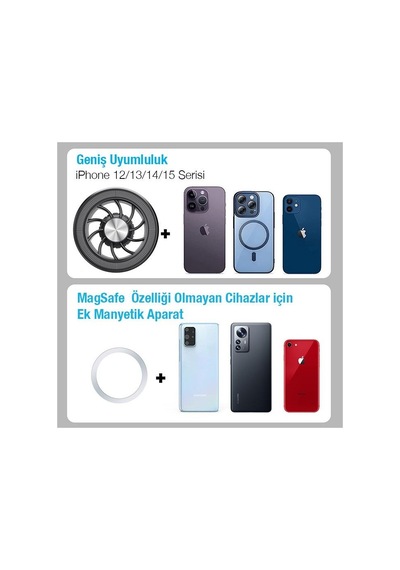 Coofbe Döner Başlıklı Güçlü Magnetik Magsafe  Tesla Araç Tutucu Apple Uyumlu iPhone 12 13 14 Pro Max  Tutucu