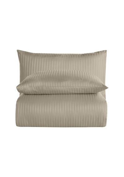 Linestyle King Size Kişilik %100 Pamuk Saten 90 Tel Nevresim Seti Bej 3 Parça