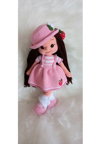 Çilek Kız Esra Amigurumi Organik Oyuncak