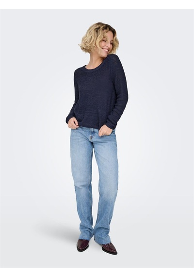 Only Onlgeena Xo L/s Pullover Knt Noos Kadın Blue Uk Gömlek - 15113356 Mavi