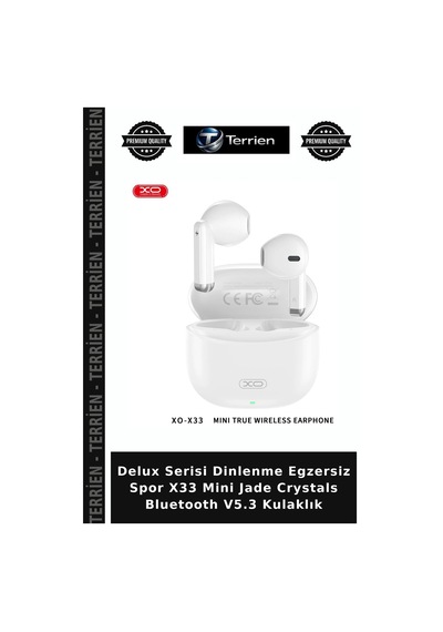 Delux Serisi Dinlenme Egzersiz Spor X33 Mini Jade Crystals Bluetooth V5.3 Kulaklık