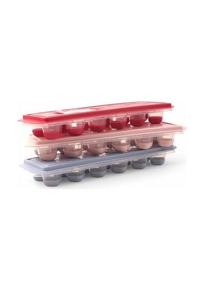 Mini Kapaklı Silikon Buzluk - Kolay Çıkarım Güvenli Istifleme Kompakt Tasarım Kırılmaz Gıdayla Uyumlu Üst Üst Çok Renkli